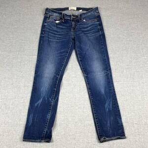 BKE Denim Stella Jeans Womens 27 Blue Medium Wash Skinny Stretch Embroidered